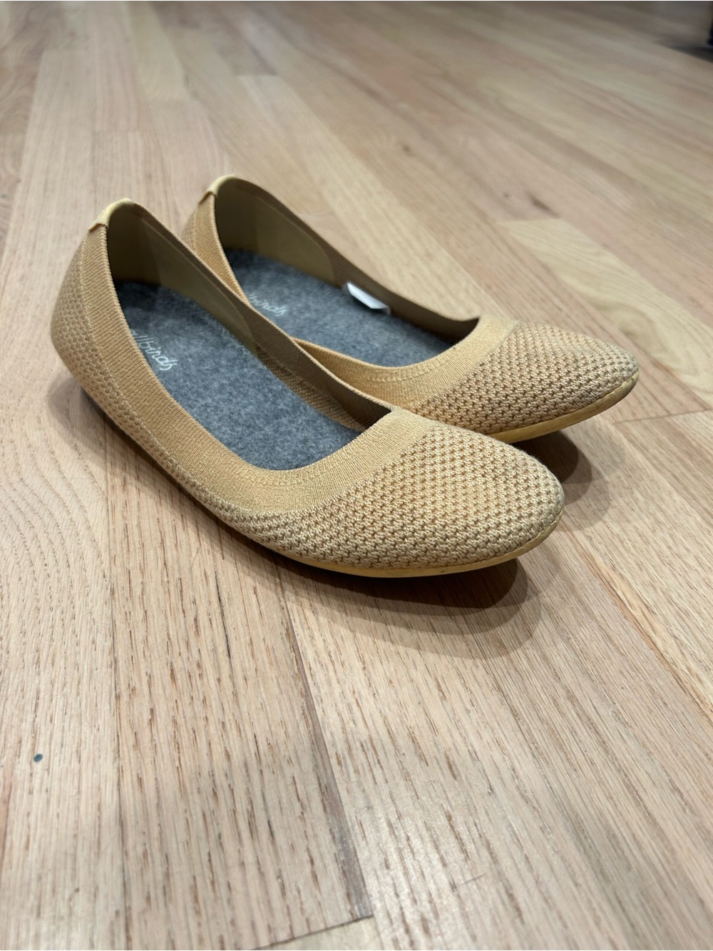 Allbirds Tree Breezers Knit Ballet Flats Size 7.5 Butter Yellow